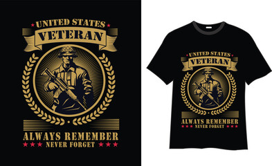  Veteran T-shirt Design Vector.