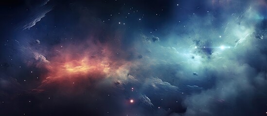 Release of a manipulated photo set in a fantasy galaxy setting - obrazy, fototapety, plakaty