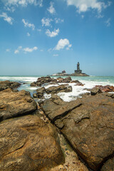 Fototapeta na wymiar Thiruvalluvar Statues on Kanyakumari Beach.