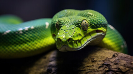 Obraz premium Closeup of a green python.