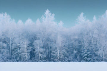 snow dusted winter landscape in colorpop style revealing an untouched virgin snow layer stretching. Generative AI