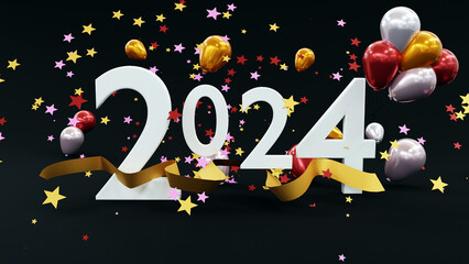 Happy new year 2024 background holiday greeting card design for wallpaper