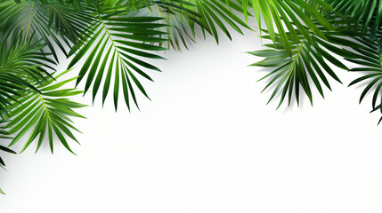 Fototapeta na wymiar Tropical Palm Leaves on White Background.