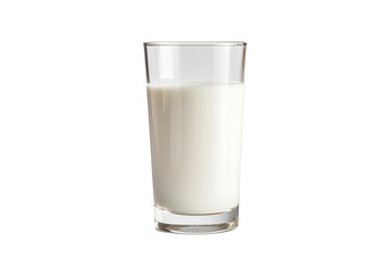 glass of milk on isolated transparent background