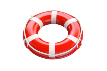 life buoy ring on isolated transparent background