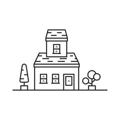 Fototapeta premium House building line art