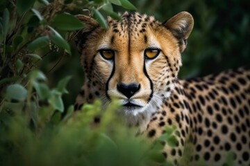 AI generated illustration of a wild cheetah in a forest
