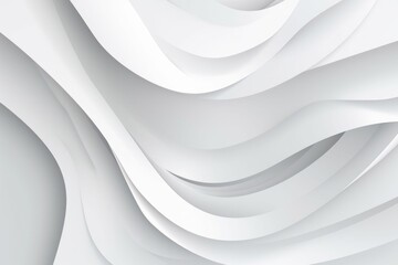 AI generated illustration of a dynamic abstract composition of curving white waves