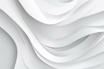 Gardinen AI generated illustration of a dynamic abstract composition of curving white waves © Wirestock