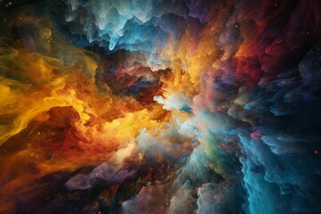 AI generated illustration of a vibrant celestial nebula for wallpapers - obrazy, fototapety, plakaty