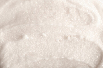 Vanilla cream ice cream. Ice cream texture. Delicious sweet dessert close-up as a background.