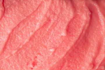 Berry yoghurt ice cream. Delicious sweet dessert close-up as a background. Smoothies from fresh fruits and berries. Ice cream texture. - Powered by Adobe
