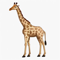 AI generated illustration of a cute cartoon giraffe on a white background