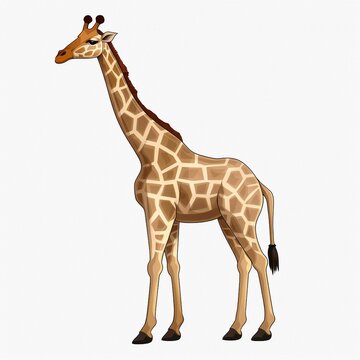 AI generated illustration of a cute cartoon giraffe on a white background