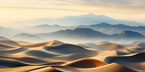 Abstract landscape of sandy dunes of desert land