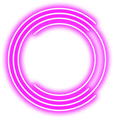 Purple Glowing Neon Circle Border Frame
