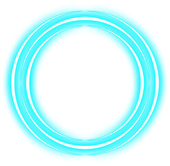 Turquoise Glowing Neon Circle Border Frame
