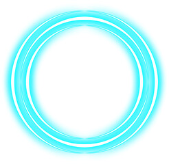 Turquoise Glowing Neon Circle Border Frame
