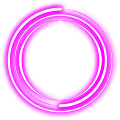 Purple Glowing Neon Circle Border Frame
