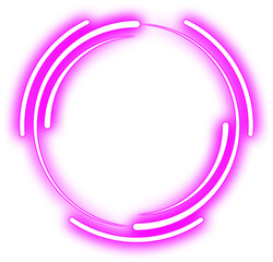 Purple Glowing Neon Circle Border Frame
