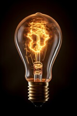 AI generated illustration of A bright and glowing lightbulb with electric sparks inside it