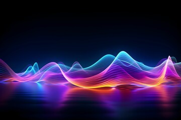 Fototapeta na wymiar AI generated illustration of colorful vibrant audiowave