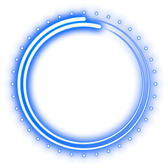 Blue Glowing Neon Circle Border Frame
