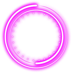 Purple Glowing Neon Circle Border Frame
