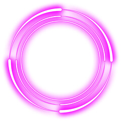 Purple Glowing Neon Circle Border Frame
