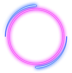 Glowing Neon Circle Border Frame
