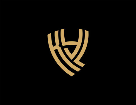 KYL creative letter shield logo design vector icon illustration