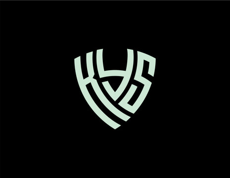 KYS creative letter shield logo design vector icon illustration