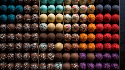 AI generated illustration of an assortment of colorful chocolate candies