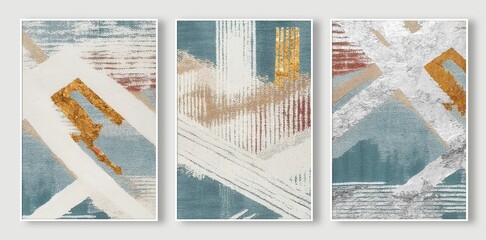 AI generated illustration of three various abstract painting designs