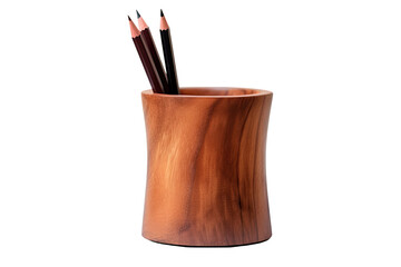wooden pen stand on isolated transparent background - Powered by Adobe