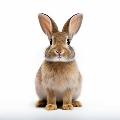 AI generated illustration of a rabbit on a white background