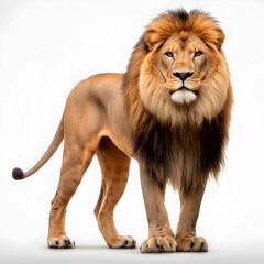 AI generated illustration of a lion on a white background