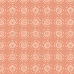 Digital png illustration of beige pattern of repeated floral shapes on transparent background