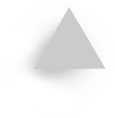 Digital png illustration of gray triangle with shadow on transparent background