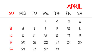Digital png illustration of calendar with april card on transparent background