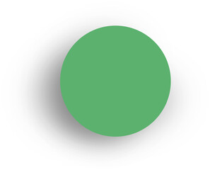 Digital png illustration of green circle with shadow on transparent background