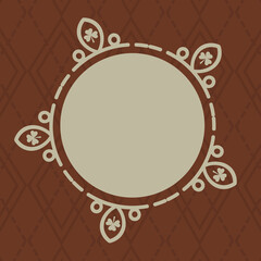 Digital png illustration of brown card and circle with copy space on transparent background