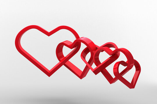 Digital png image of red hearts on transparent background