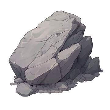 gray rock formation on white background clip art preview