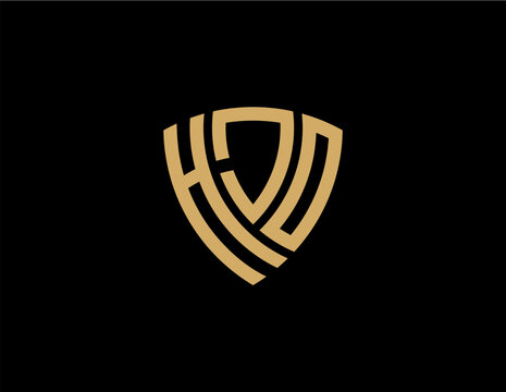 HJO creative letter shield logo design vector icon illustration