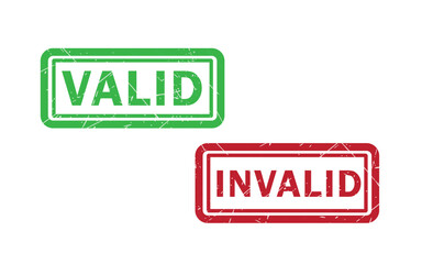 valid and invalid stamp grunge vector