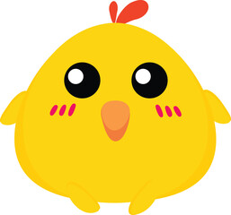 Obraz premium cute cartoon chick emoji