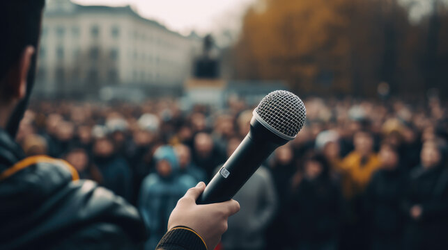 microphone on protest Generative Ai