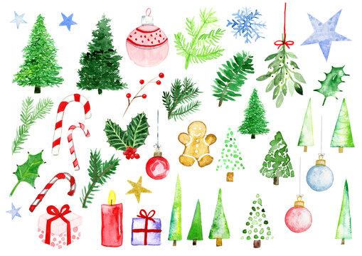 Weihnachten div Motive in Aquarell handgemalt