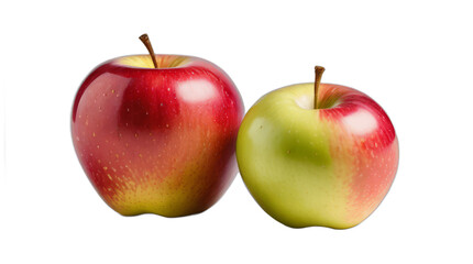 two apple transparent, white background, isolate, png